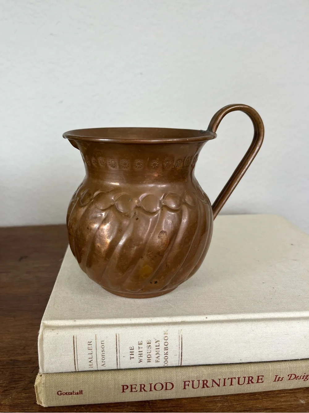 Vintage mini copper pitcher decor